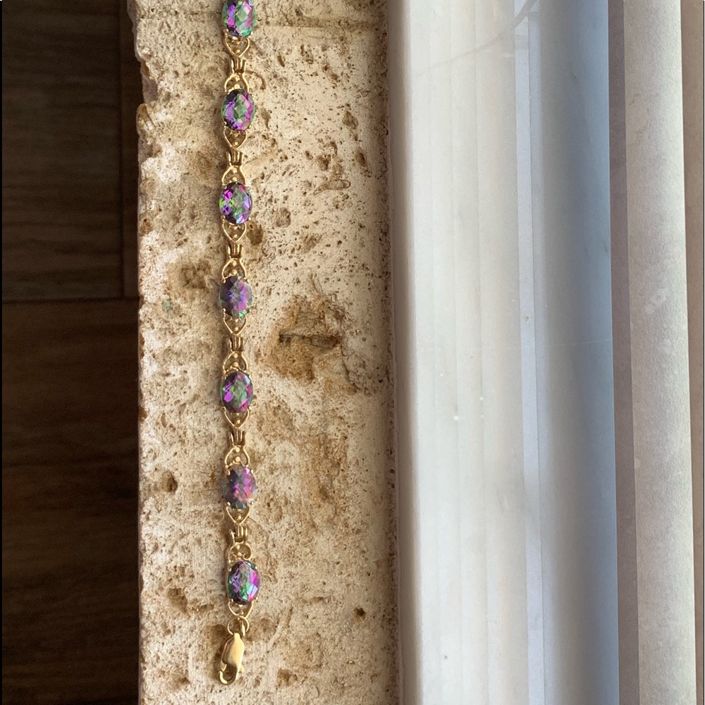 NWT 14KY Mystic Topaz Bracelet - Picture 2 of 6